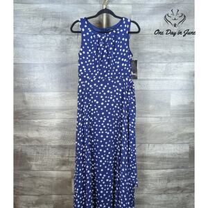 R&K Sleeveless Polka Dot Midi Dress Size 4